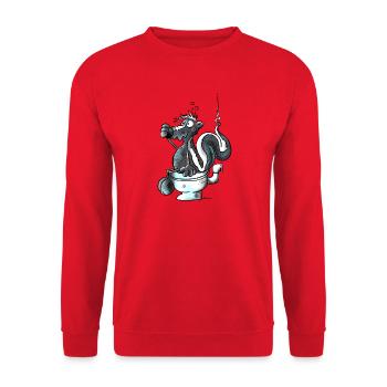 Smelling Skunk - Unisex Sweatshirt - red - Front - Alina (178cm) & Michal (187cm)