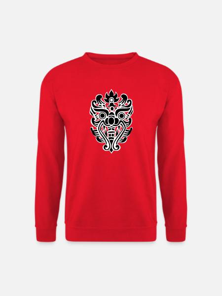 Thai Dragon head Tribal Mask - Unisex Sweatshirt - red