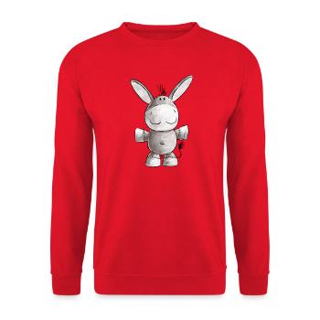 Petit âne I motif animal - Sweat-shirt Unisexe - rouge - Devant - Alina (178cm) & Michal (187cm)