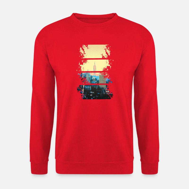 NYC silhouette in neon hues - Unisex Sweatshirt - red