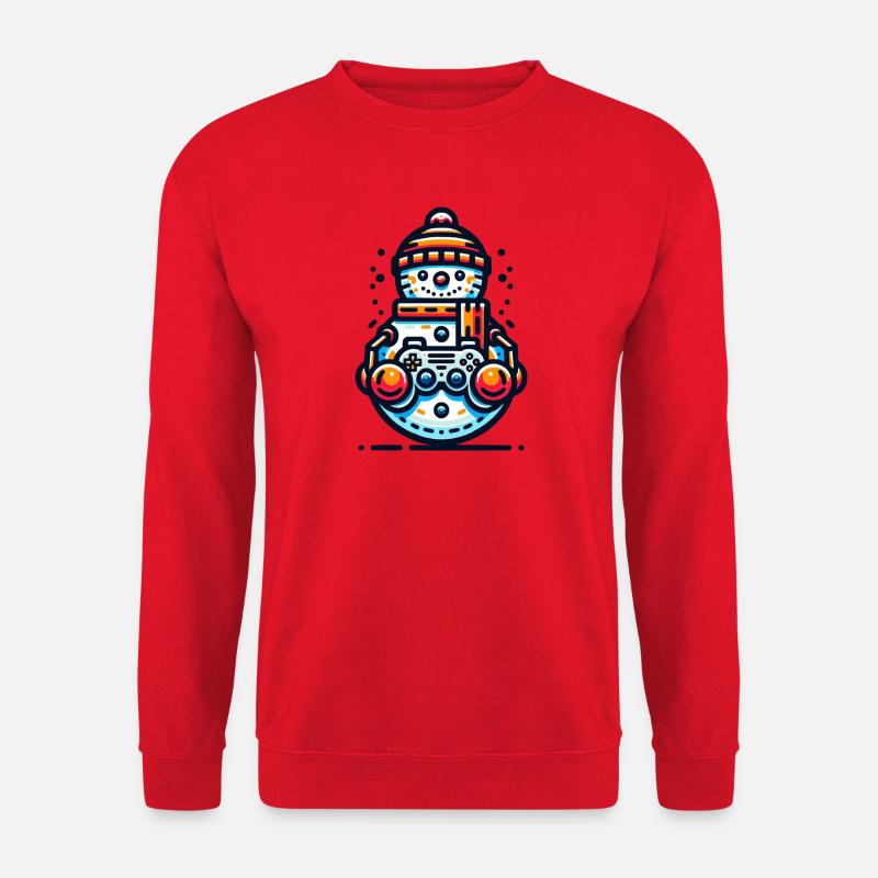 Videospiel - Schneemann - Unisex Pullover - Rot