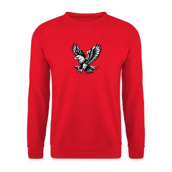 Adler schwarz weiss - Unisex Pullover - Rot - Vorne - Alina (178cm) & Michal (187cm)