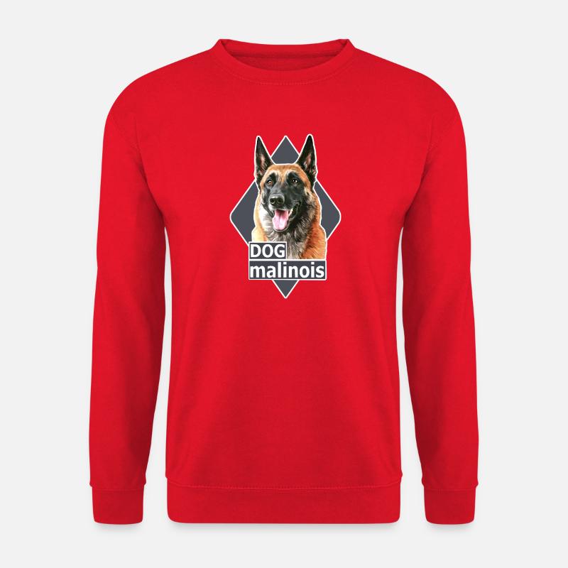 Malinois-Hundeillustration - Unisex Pullover - Rot