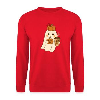 Pumpkin Ghosts Halloween Design - Unisex Sweatshirt - red - Front - Alina (178cm) & Michal (187cm)