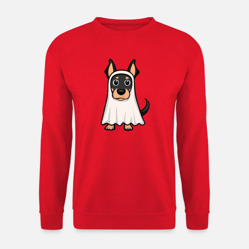 Dobermann Hund Halloween Geist - Unisex Pullover - Rot