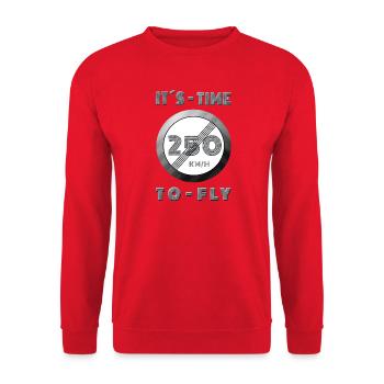 250 KM/H Temps de vol - Sweat-shirt Unisexe - rouge - Devant - Alina (178cm) & Michal (187cm)