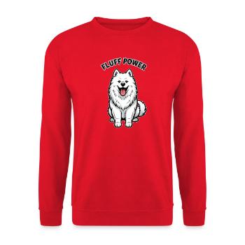 Samoyède Fluff Puissance Mignon Moelleux - Sweat-shirt Unisexe - rouge - Devant - Alina (178cm) & Michal (187cm)