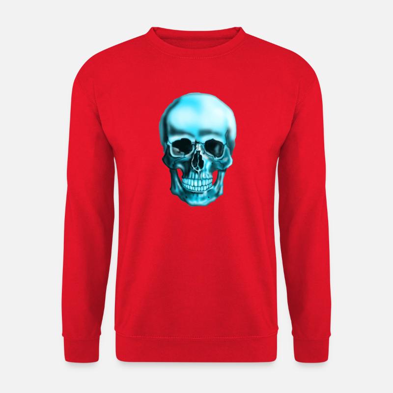 Blauer Schädel Neonprint - Unisex Pullover - Rot