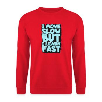 I Move Slow But I Learn Fast - Sweat-shirt Unisexe - rouge - Devant - Alina (178cm) & Michal (187cm)