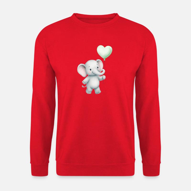 Elefant mit Herzballon - Unisex Pullover - Rot