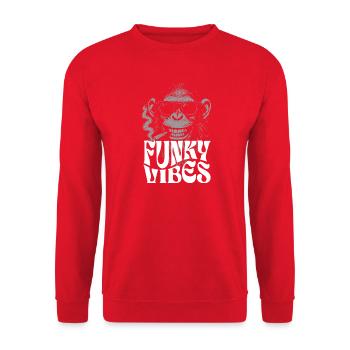 Monkey Funk Vibes - Unisex Pullover - Rot - Vorne - Alina (178cm) & Michal (187cm)
