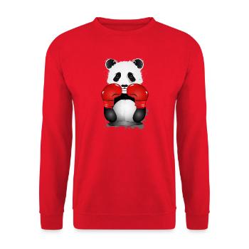 Boxing Panda - Motif animalier de style graffiti amusant - Sweat-shirt Unisexe - rouge - Devant - Alina (178cm) & Michal (187cm)