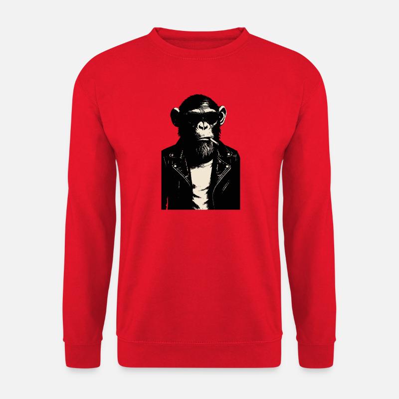 Monkey Rebel Lederjacke - Unisex Pullover - Rot