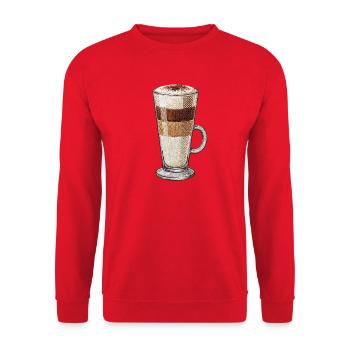 Latte macchiato in embroidered look (printed) - Unisex Sweatshirt - red - Front - Alina (178cm) & Michal (187cm)