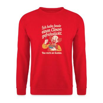 Remplacement du costume de clown du Petit-déjeuner de Clown Carnival - Sweat-shirt Unisexe - rouge - Devant - Alina (178cm) & Michal (187cm)