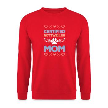 Rottweiler Mama Zertifiziert - Unisex Pullover - Rot - Vorne - Alina (178cm) & Michal (187cm)