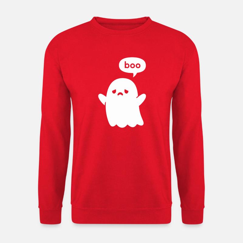 Süßes minimales Geister-Boo - Unisex Pullover - Rot