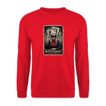 Queen of Spades: Poker Theme - Unisex Pullover - Rot - Vorne - Alina (178cm) & Michal (187cm)