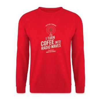 Je transforme le café en ondes radio - Sweat-shirt Unisexe - rouge - Devant - Alina (178cm) & Michal (187cm)
