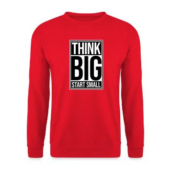 Pensez Grand, Commence, Petit, Motivation, Mentalité, Évolution. - Sweat-shirt Unisexe - rouge - Devant - Alina (178cm) & Michal (187cm)