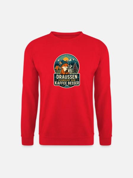 Coffee tastes better outside – Camping-Fuchs - Unisex Sweatshirt - red