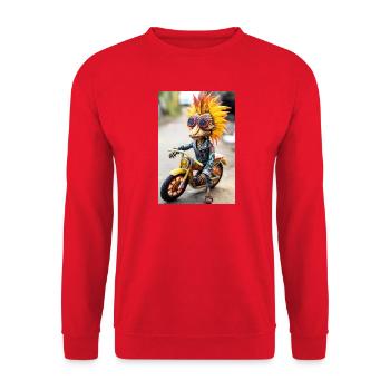 Mascotte moto folle - Sweat-shirt Unisexe - rouge - Devant - Alina (178cm) & Michal (187cm)