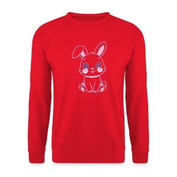 Kawaii Bunny Pastel Shine - Unisex Sweatshirt - red - Front - Alina (178cm) & Michal (187cm)