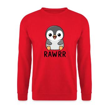 Pingouin de dessins animés mignons Chibi Rawr - Sweat-shirt Unisexe - rouge - Devant - Alina (178cm) & Michal (187cm)