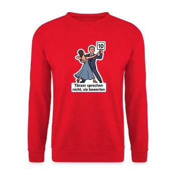 Tanzrichter Bewertung Tanzen Tanzpaar T-Shirt - Unisex Pullover - Rot - Vorne - Alina (178cm) & Michal (187cm)