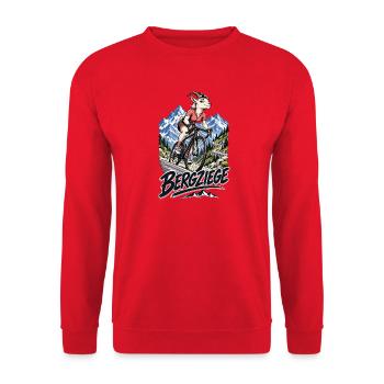 Bergziege Rennradfahrerin – Schnell bergauf - Unisex Pullover - Rot - Vorne - Alina (178cm) & Michal (187cm)