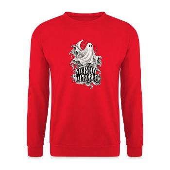 No Body No Problem Geistdesign - Unisex Pullover - Rot - Vorne - Alina (178cm) & Michal (187cm)