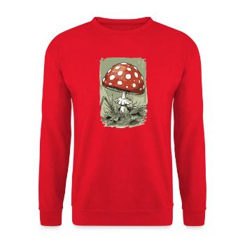Cartoon Fliegenpilz - Unisex Pullover - Rot - Vorne - Alina (178cm) & Michal (187cm)