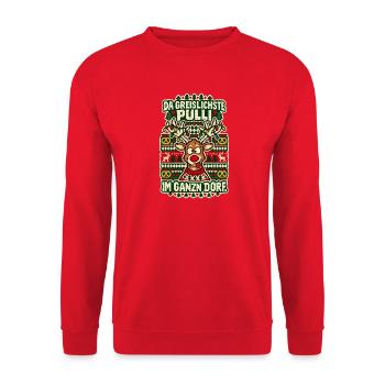 Da greislichste Pulli im ganzn Dorf - Unisex Pullover - Rot - Vorne - Alina (178cm) & Michal (187cm)