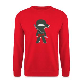 Ninja-Schatten mit Schwert - Unisex Pullover - Rot - Vorne - Alina (178cm) & Michal (187cm)