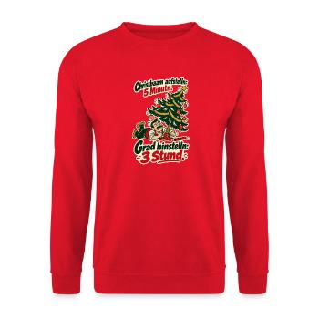 Christbaam grad hinstelln - Unisex Pullover - Rot - Vorne - Alina (178cm) & Michal (187cm)