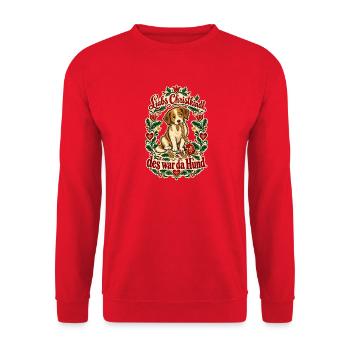 Christkindl des war da Hund - Unisex Pullover - Rot - Vorne - Alina (178cm) & Michal (187cm)