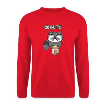 So süße Waschbärgläser Teetrinker Kawaii Kunst - Unisex Pullover - Rot - Vorne - Alina (178cm) & Michal (187cm)