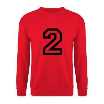 number - 2 - two - Unisex Sweatshirt - red - Front - Alina (178cm) & Michal (187cm)