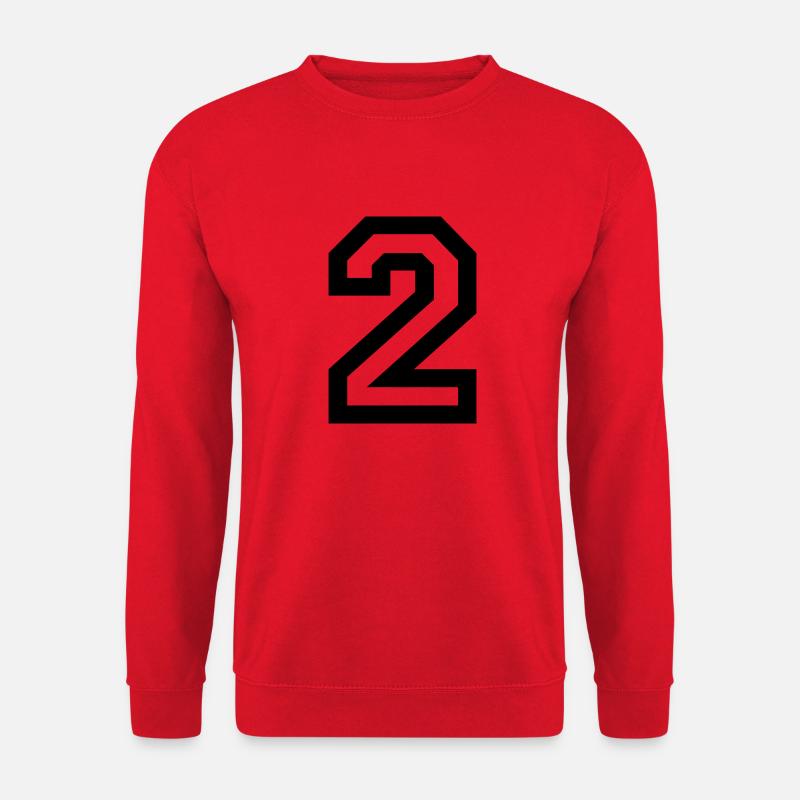 number - 2 - two - Unisex Sweatshirt - red