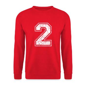 2 two zwei white weiss (de) - Unisex Pullover - Rot - Vorne - Alina (178cm) & Michal (187cm)