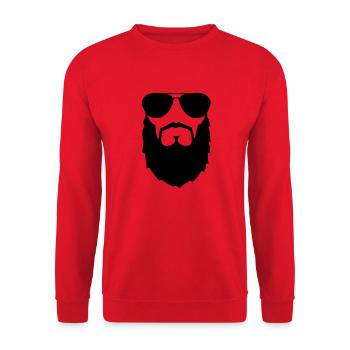 beard muslim boss sir gentleman hipster geek - Unisex Sweatshirt - red - Front - Alina (178cm) & Michal (187cm)