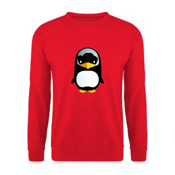 Penguin Cartoon Cute Pengu Animal Funny Comic 12 - Unisex Sweatshirt - red - Front - Alina (178cm) & Michal (187cm)