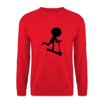 E-Scooter Roller Scooter - Sweat-shirt Unisexe - rouge - Devant - Alina (178cm) & Michal (187cm)