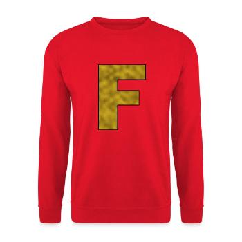 Lettre F Or - Sweat-shirt Unisexe - rouge - Devant - Alina (178cm) & Michal (187cm)