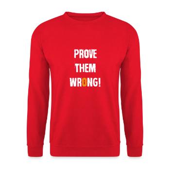 Prove them wrong - Unisex Pullover - Rot - Vorne - Alina (178cm) & Michal (187cm)