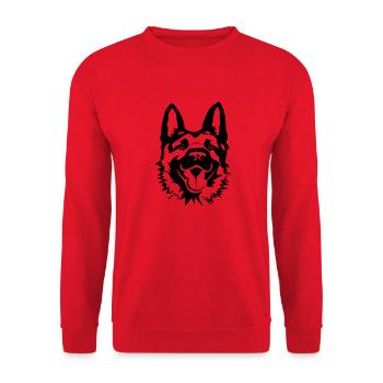 Deutscher Schäferhund - Unisex Pullover - Rot - Vorne - Alina (178cm) & Michal (187cm)