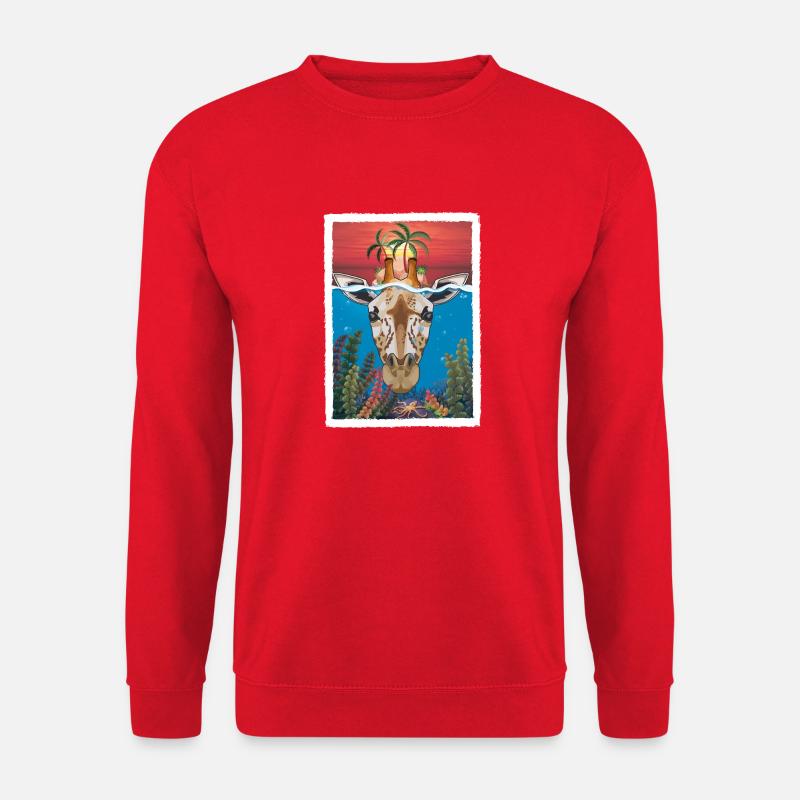 Giraffe unter Wasser 2 - Unisex Pullover - Rot