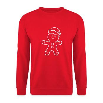 Gingerbread man - Unisex Sweatshirt - red - Front - Alina (178cm) & Michal (187cm)