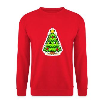 Weihnachtsbaum Weihnachtsbaum - Unisex Pullover - Rot - Vorne - Alina (178cm) & Michal (187cm)