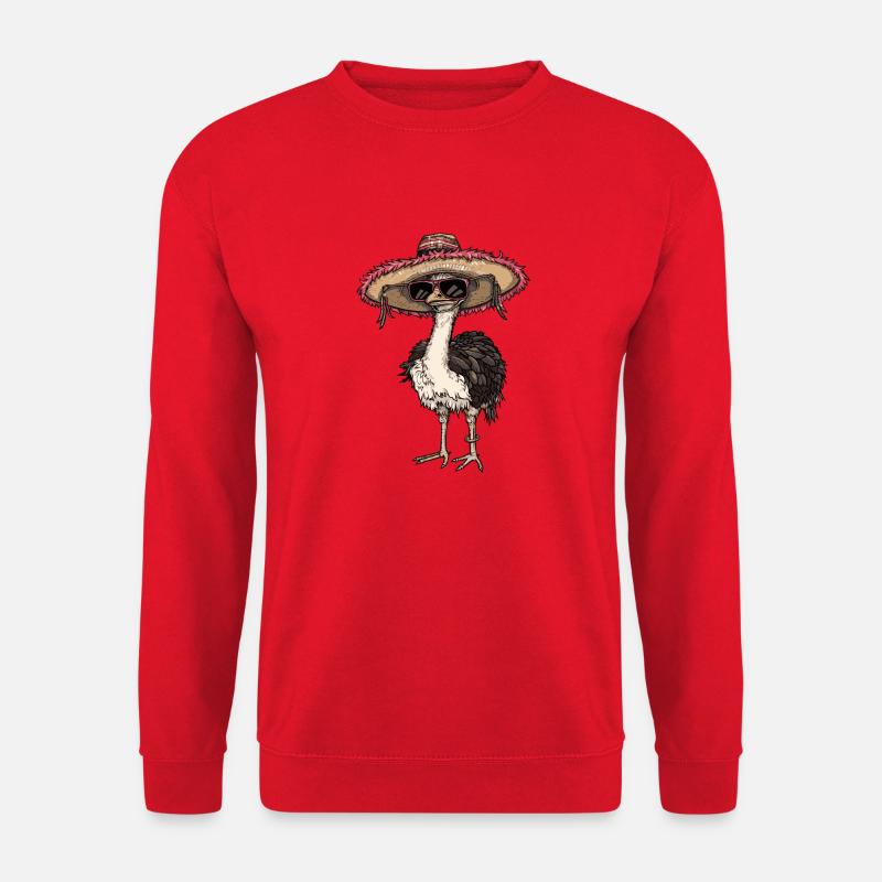 Strauß Comic Lustig Sombrero - Unisex Pullover - Rot